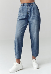 Jeansy mom fit z wysokim stanem blue jeans C52