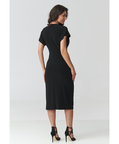 Melna midi kleita ar volāniem M938