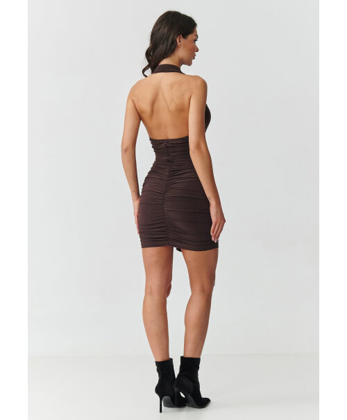 Seksuali mini suknelė šokoladinė M912