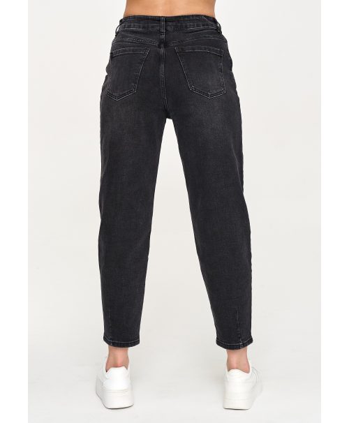 Jeansy mom fit z wysokim stanem czarny jeans C70