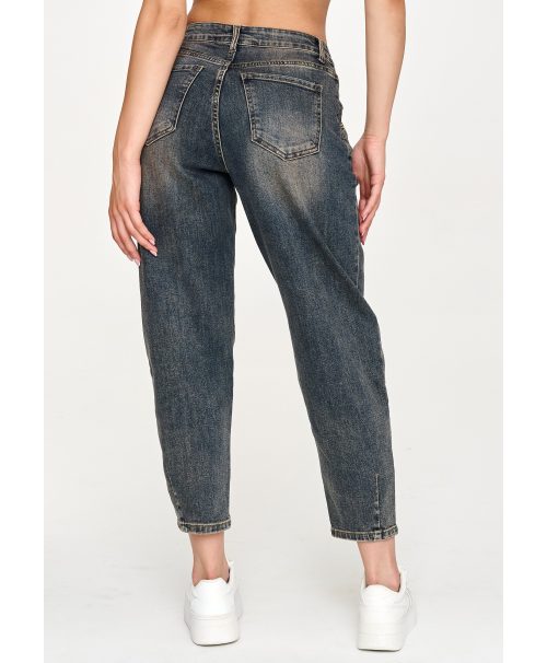 Jeansy mom fit z wysokim stanem retro jeans C70