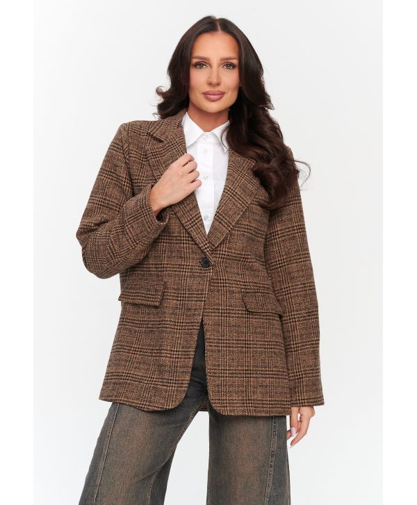 Elegancka marynarka damska  brązowa C73