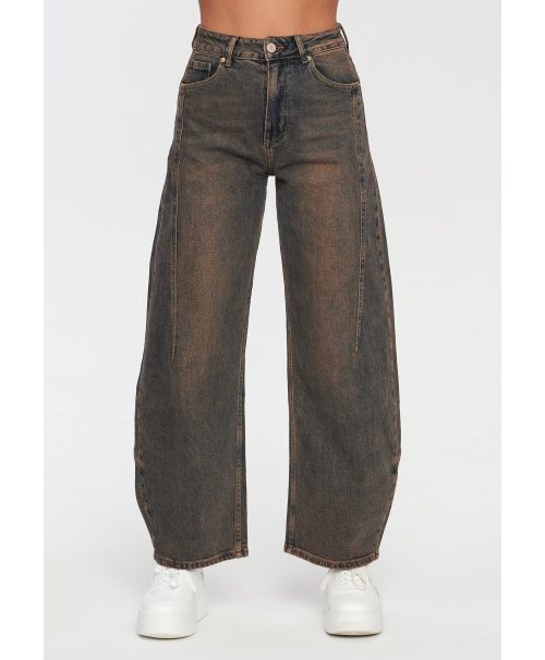 Jeansy damskie wide leg – modne spodnie z wysokim stanem retro jeans C78